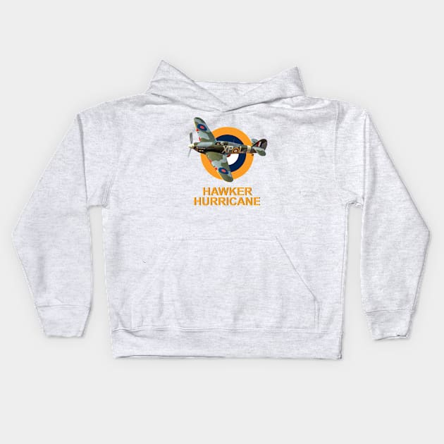 Hawker Hurricane and Roundel Kids Hoodie by SteveHClark